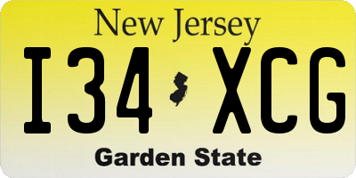 NJ license plate I34XCG