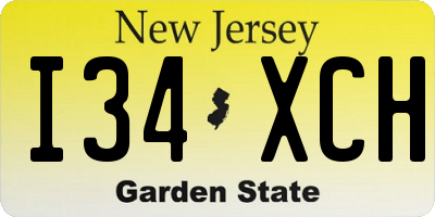 NJ license plate I34XCH
