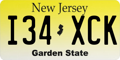 NJ license plate I34XCK