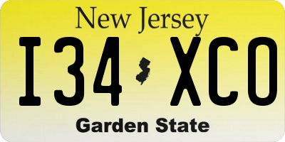 NJ license plate I34XCO