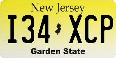 NJ license plate I34XCP