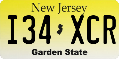 NJ license plate I34XCR