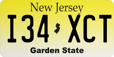 NJ license plate I34XCT