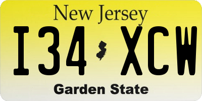 NJ license plate I34XCW