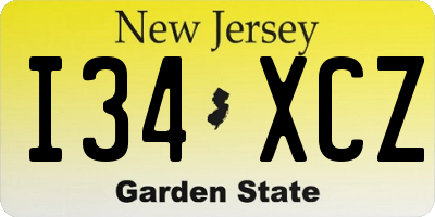 NJ license plate I34XCZ
