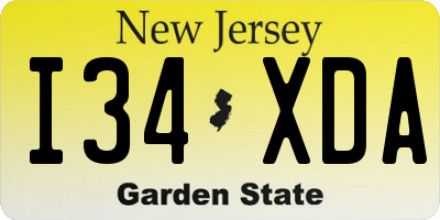 NJ license plate I34XDA