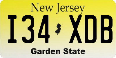 NJ license plate I34XDB