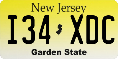NJ license plate I34XDC