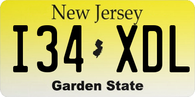 NJ license plate I34XDL