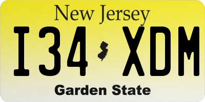 NJ license plate I34XDM