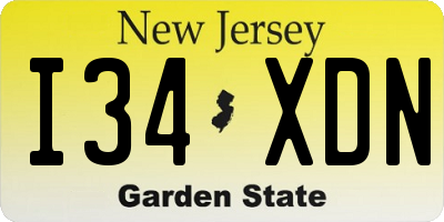 NJ license plate I34XDN