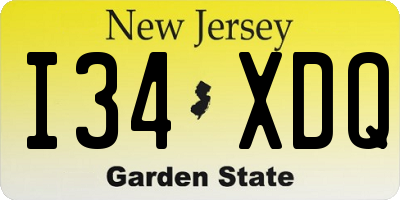 NJ license plate I34XDQ