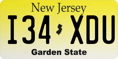 NJ license plate I34XDU