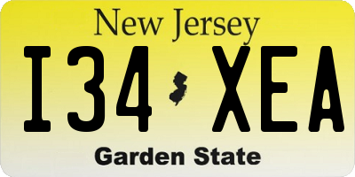 NJ license plate I34XEA
