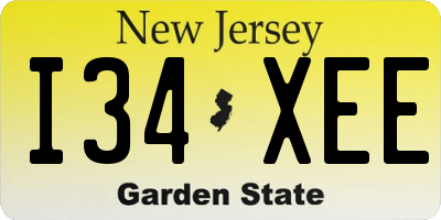 NJ license plate I34XEE