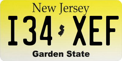 NJ license plate I34XEF