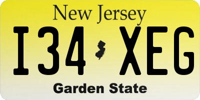 NJ license plate I34XEG