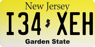 NJ license plate I34XEH