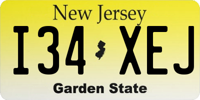 NJ license plate I34XEJ