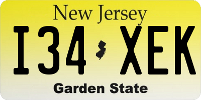NJ license plate I34XEK