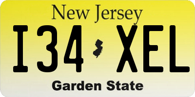 NJ license plate I34XEL