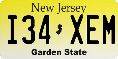 NJ license plate I34XEM