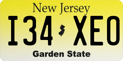 NJ license plate I34XEO