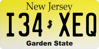 NJ license plate I34XEQ