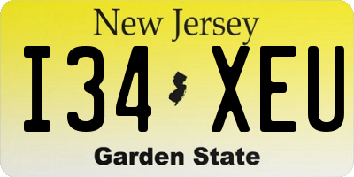 NJ license plate I34XEU