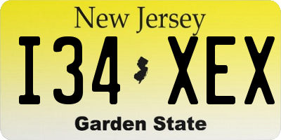 NJ license plate I34XEX