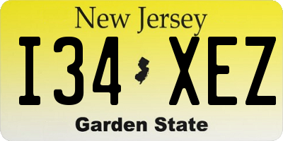 NJ license plate I34XEZ