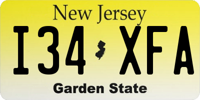 NJ license plate I34XFA