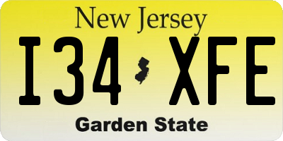 NJ license plate I34XFE