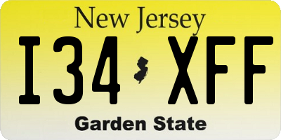 NJ license plate I34XFF