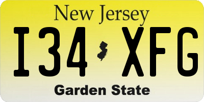 NJ license plate I34XFG