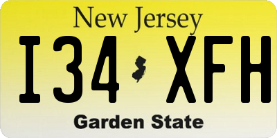 NJ license plate I34XFH
