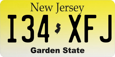 NJ license plate I34XFJ