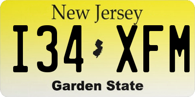 NJ license plate I34XFM