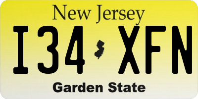 NJ license plate I34XFN