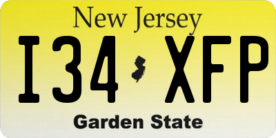 NJ license plate I34XFP