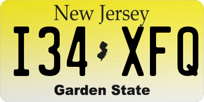 NJ license plate I34XFQ