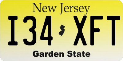 NJ license plate I34XFT