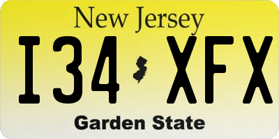 NJ license plate I34XFX