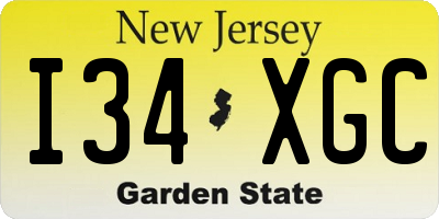 NJ license plate I34XGC