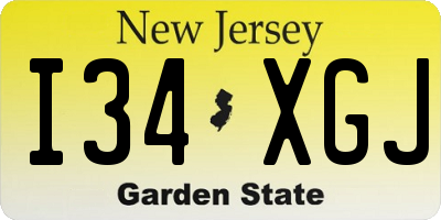 NJ license plate I34XGJ