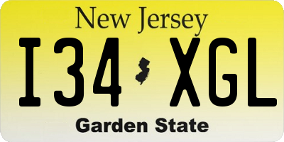 NJ license plate I34XGL