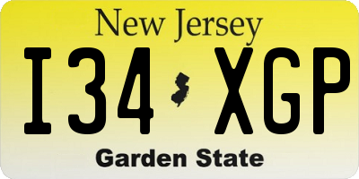 NJ license plate I34XGP