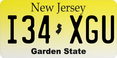 NJ license plate I34XGU