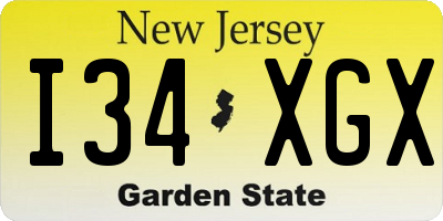 NJ license plate I34XGX