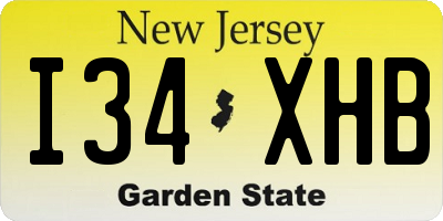 NJ license plate I34XHB